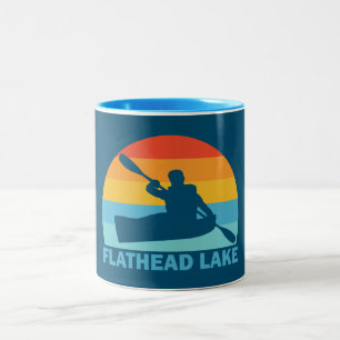 Flathead Lake Montana Kayak Zweifarbige Tasse