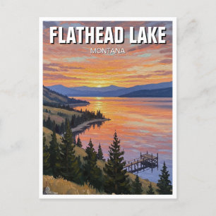 Flathead Lake Montana Postkarte