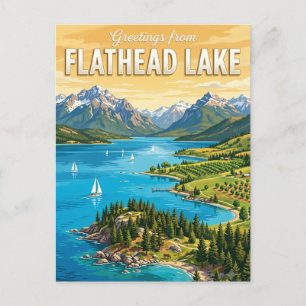 Flathead Lake Montana Postkarte