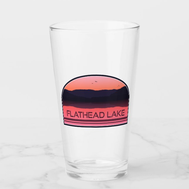 Flathead Lake Montana Red Sunrise Glas (Vorderseite)