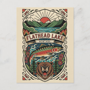 Flathead Lake Montana Reise Postkarte