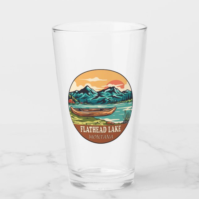 Flathead Lake Montana Schifffahrtsmarke Glas (Vorderseite)