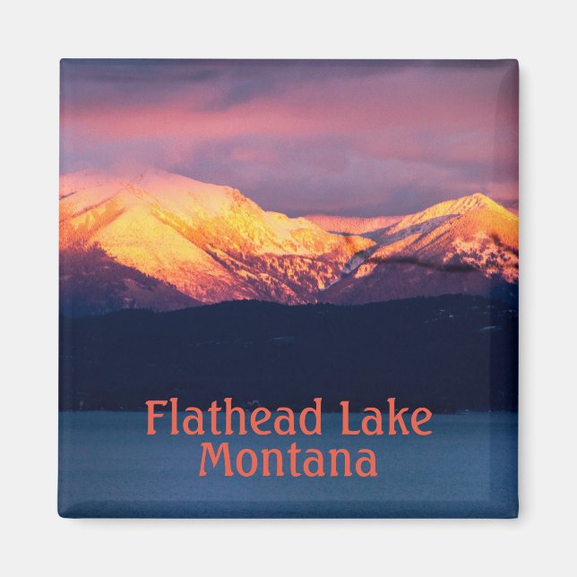 Flathead Lake Montana Sunset Magnet (Vorne)