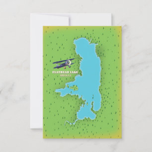 Flathead Lake Montana USA Karte Reiseplakat.