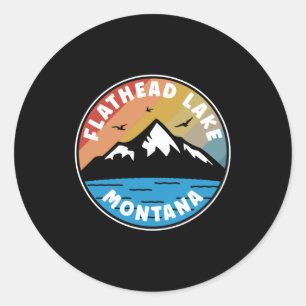 Flathead Lake - Montana Vintage Runder Aufkleber