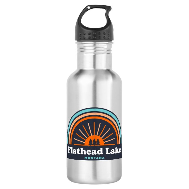 Flathead Lake Montanbow Edelstahlflasche (Vorderseite)