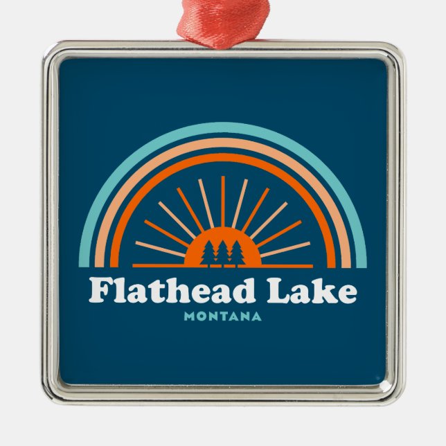 Flathead Lake Montanbow Ornament Aus Metall (Vorne)