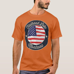 Flathead Lake - Patriotic Montana Souvenir T - Shi T-Shirt
