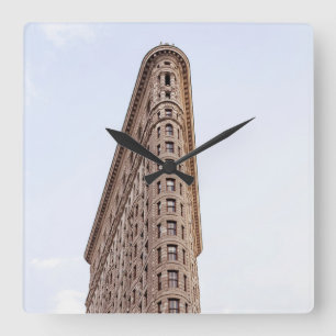 Flatiron building postcard quadratische wanduhr