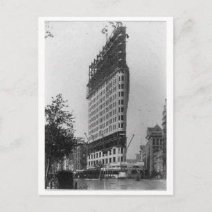 Flatiron Building unter Bau, New York City Postkarte