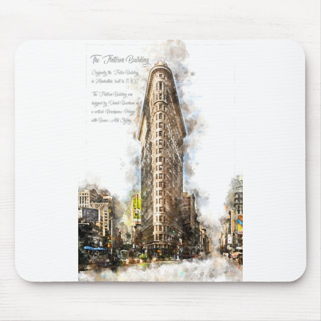 FlatIron Building Watercolor Mousepad (Vorne)