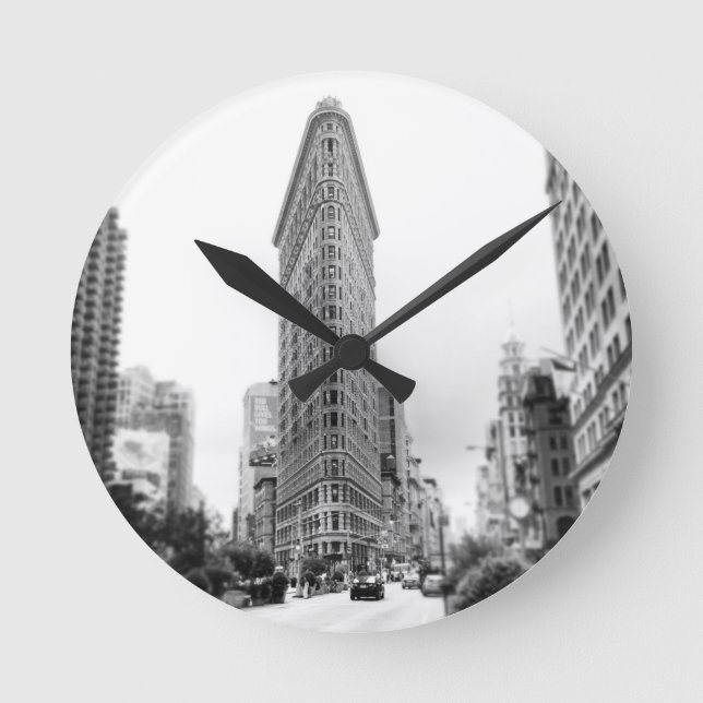Flatiron Foto Clock Runde Wanduhr (Vorderseite)