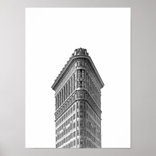 Flatiron Gebäude Black & White Minimalistisch Post Poster