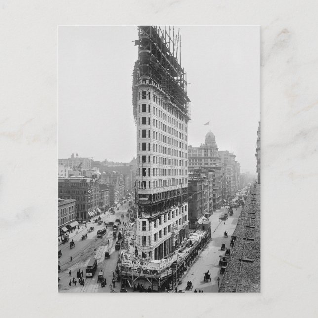 Flatiron Gebäude Construction, 1902 Postkarte (Vorderseite)