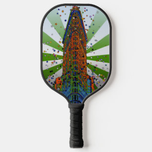 Flatiron Gebäude - Grün & Weiß Pickleball Schläger
