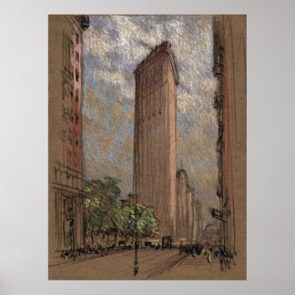 Flatiron Gebäude in New York City um 1904 Poster