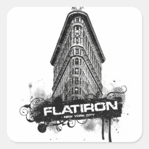 Flatiron Gebäude New York City Quadratischer Aufkleber