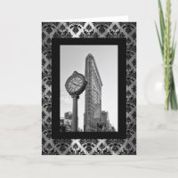 Flatiron Gebäude und Uhr in Schwarz und Weiß 2