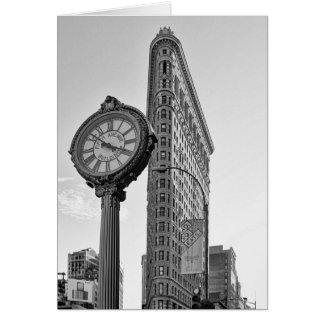 Flatiron Gebäude und Uhr in Schwarzweiss-2
