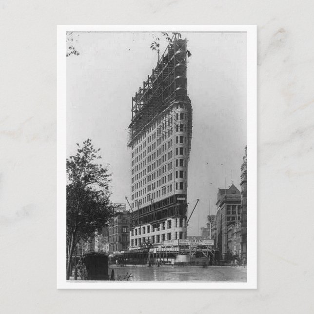 Flatiron Gebäude Under Construction, New York Cit Postkarte (Vorderseite)