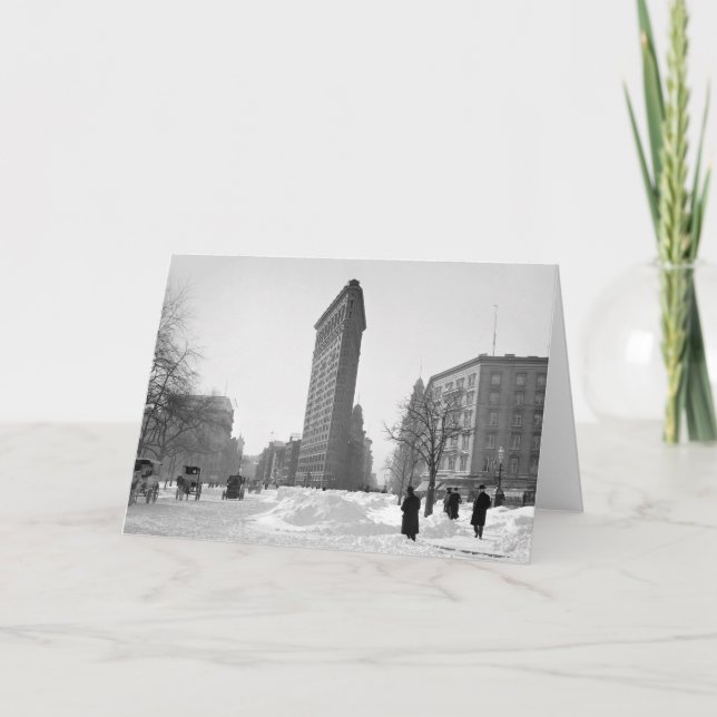 Flatiron Gebäude Winter Scene, 1905 Feiertagskarte (Vorderseite)