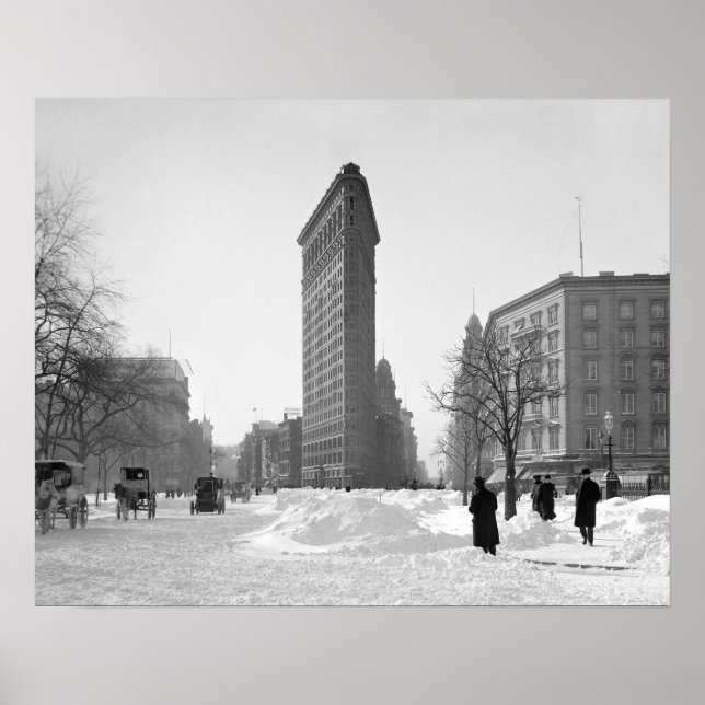 Flatiron Gebäude-Winter Scene, 1905. Vintag Poster (Vorne)