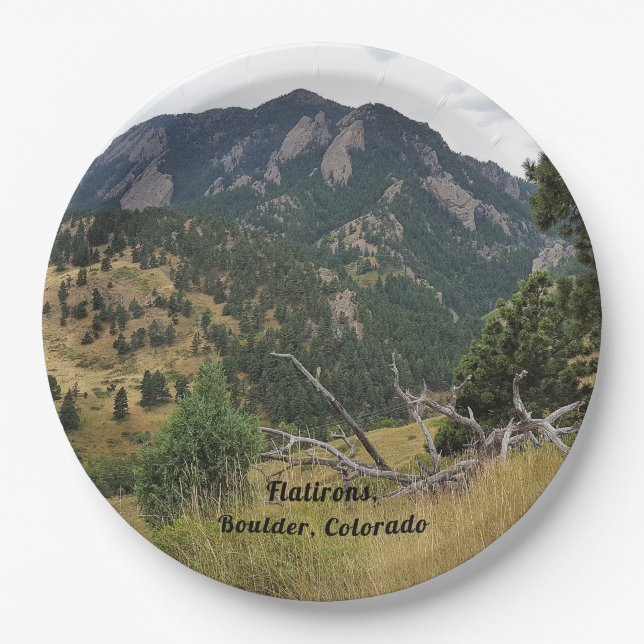 Flatironen, Boulder, Colorado - Pappteller (Vorderseite)