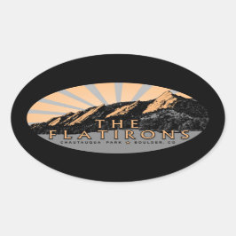 Flatirons, Chautauqua Park, BoulderStickers Ovaler Aufkleber