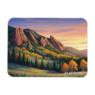 Flatirons Colorado Reise Magnet