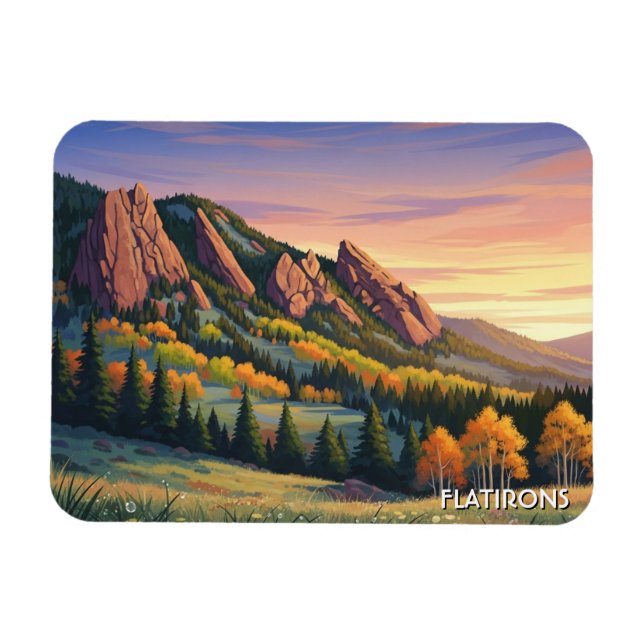 Flatirons Colorado Reise Magnet (Horizontal)