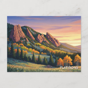 Flatirons Colorado Reise Postkarte