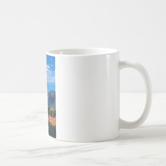 Flatirons und Blumen, Boulder Colorado Kaffeetasse (Rechts)