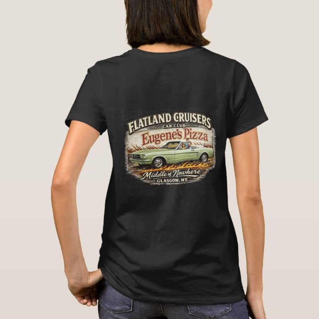 Flatland Cruisers Car Club–Eugene's Pizza T-Shirt (Rückseite)