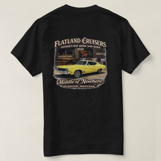 Flatland Cruisers Father’s Day Show & Shine T-Shir T-Shirt (Design Rückseite)