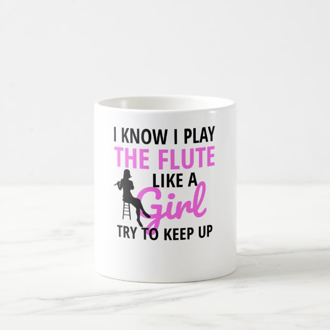 Flatplayer-Geschenke für Frauen| Flute Flutist Gir Kaffeetasse (Mittel)