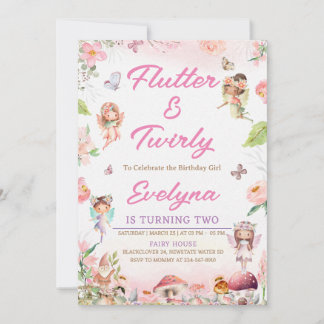 Flattern und schwindelerregendes Party zum Geburts Einladung