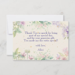 Flattern und wirbeln Fairy Garden Aquarell Geburts Dankeskarte