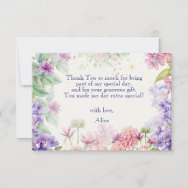 Flattern und wirbeln Fairy Garden Aquarell Geburts Dankeskarte