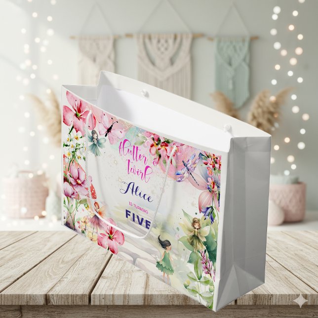 Flattern und wirbeln Fairy Garden Aquarell Geburts Große Geschenktüte (Von Creator hochgeladen)