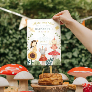 Flattern und wirbeln Verzauberte Fee zum Geburtsta Einladung