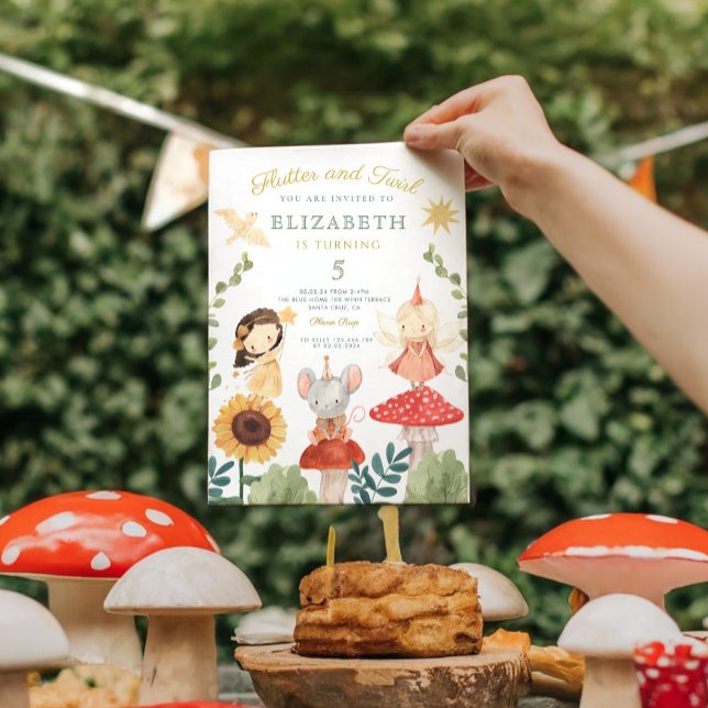 Flattern und wirbeln Verzauberte Fee zum Geburtsta Einladung (Von Creator hochgeladen)