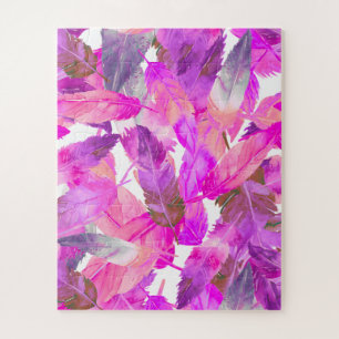 Flatternde Flamingos Rosa Federn Puzzle