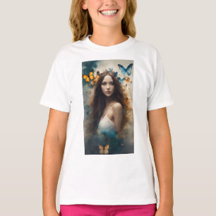 Flatternde Nostalgie: Vintage-Schmetterlingscollag T-Shirt