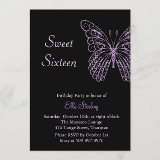 Flatternde Schmetterlinge 16. Geburtstag auf Einladung