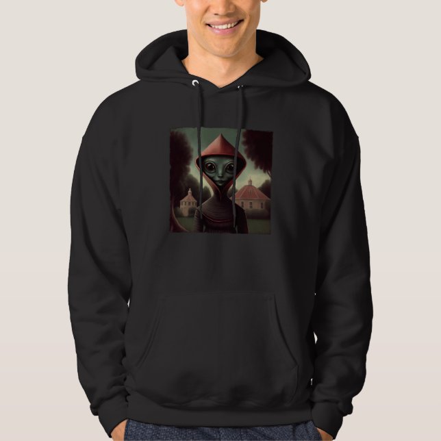 Flatwoods Monster Braxie 1952 Creepy Alien Cryptid Hoodie (Vorderseite)