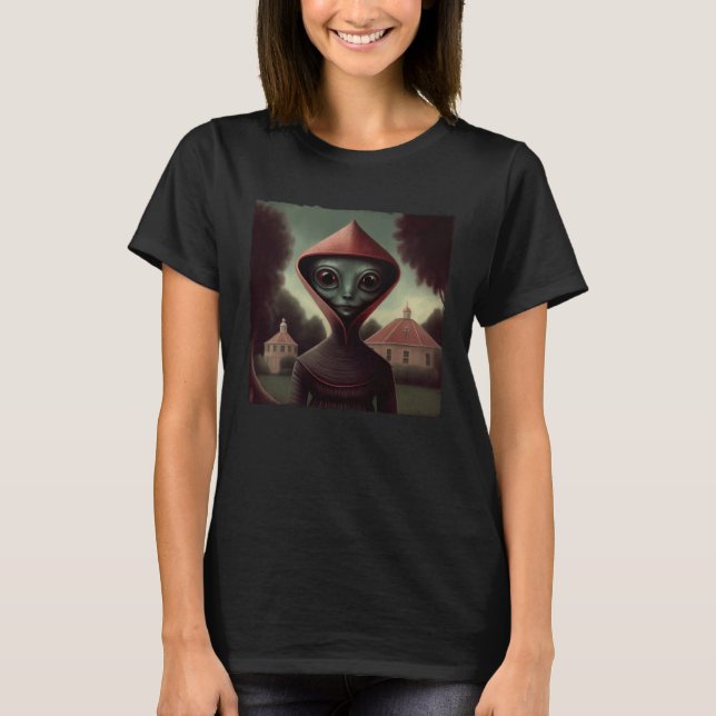 Flatwoods Monster Braxie 1952 Creepy Alien Cryptid T-Shirt (Vorderseite)