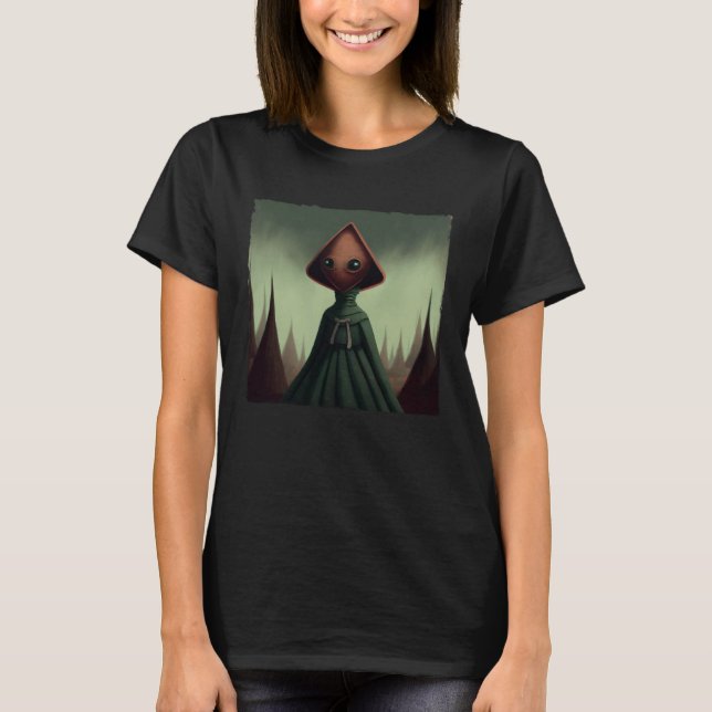 Flatwoods Monster Braxie 1952 Creepy Alien Cryptid T-Shirt (Vorderseite)