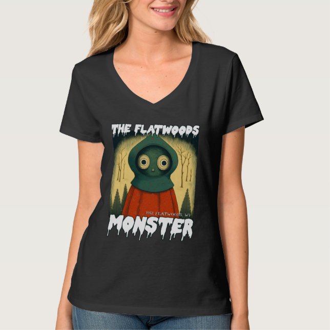 Flatwoods Monster Braxie 1952 Creepy Alien Cryptid T-Shirt (Vorderseite)