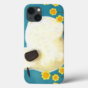 Flaumige Schafe und gelbe Blumen Case-Mate iPhone Hülle