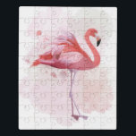 Flaumiger Flamingo Puzzle<br><div class="desc">" Flaumiger Flamingo" durch tolles flippiges. Kennzeichnet einen Singleflamingo in der Watercolorart.</div>